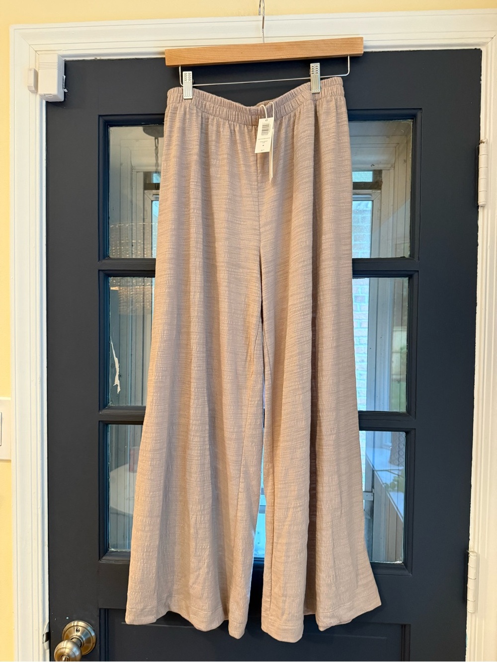 NWT Z Supply Scout Textured Slub Parchment Wide-Leg Lounge Pants  Size Medium